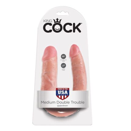 KING COCK U-SHAPED MEDIUM DOUBLE TROUBLE FLESH