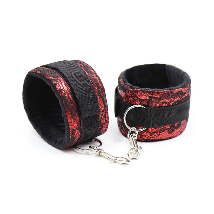 OHMAMA FETISH SHORT VELVET LACE WRIST RESTRAINTS NYLON