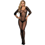 QUEEN LINGERIE OPEN CROTHLESS LONG SLEEVES BODYSTOCKING S-L