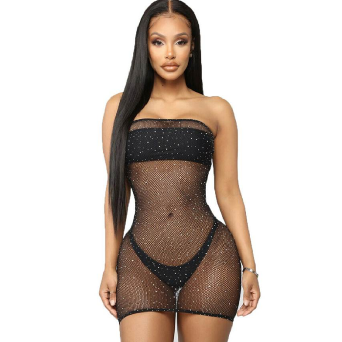 QUEEN LINGERIE SHINNY-DRESS BODYSTOCKING S-L