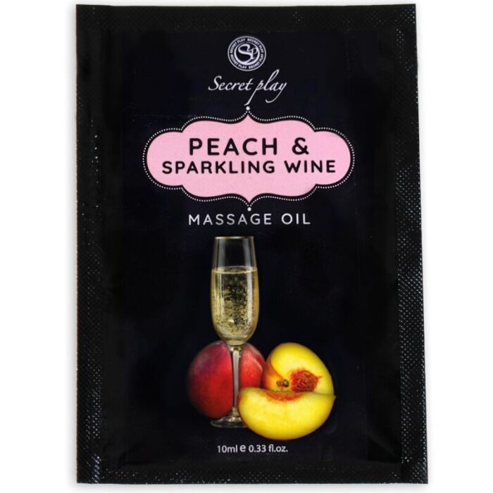 SECRETPLAY PEACH & SPARKLING WINE MASSAGE OIL SACHET 10 ML