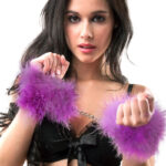 SECRETPLAY PURPLE MARABOU HANDCUFFS