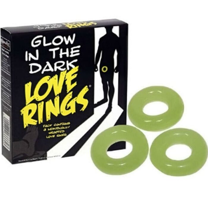 SPENCER & FLEETWOOD GLOW IN THE DARK 3 LOVE RINGS